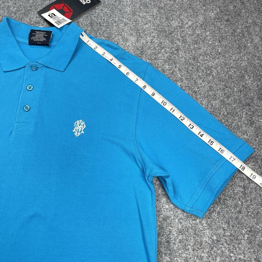 Southpole Polo Shirt Mens Large Ocean Blue Short Sleeve Y2K NEW With Tags - Picture 10 of 11